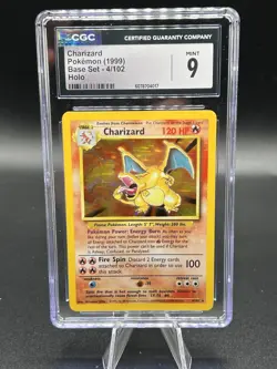 Charizard 4/102 Holo Rare - CGC Mint 9 - Base set Unlimited - Pokemon TCG 1999 - Image 1