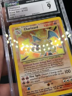 Charizard 4/102 Holo Rare - CGC Mint 9 - Base set Unlimited - Pokemon TCG 1999 - Image 3