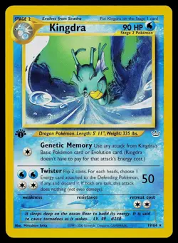 Pokemon Card - Kingdra Neo Revelation 19/64 1st Edition Rare - Image 1