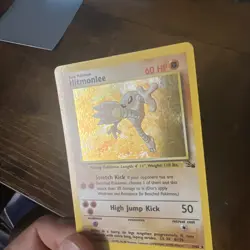 Pokemon TCG Hitmonlee Fossil Holo Card 7/62 Unlimited Rare, LP-NM Condition - Image 3