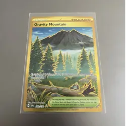 Pokemon Gravity Mountain Gold Holo Trainer Stadium SV08 Card - Image 1