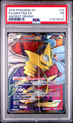 PSA 1 2015 Pokemon XY Ancient Origins Full Art Mega M Giratina EX 93/98 SHINY - Image 1
