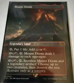 Wizards of the Coast MTG Mount Doom 0343 LTR Borderless Foil Land Rare EN - Image 1