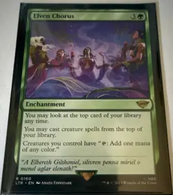 Wizards of the Coast MTG Elven Chorus 0160 LTR Rare Ext Art Foil Grn EN - Image 1