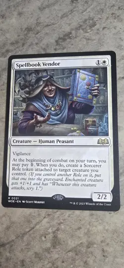 Spellbook Vendor Wilds of Eldraine Regular Creature Rare MTG NM - Image 1
