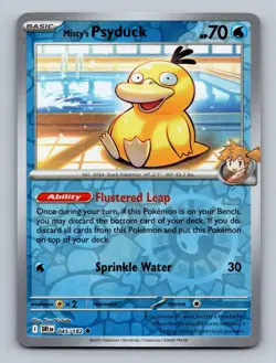Misty's Psyduck 045/182 Uncommon Destined Rivals Pokemon Reverse Holo Near Mint - Image 1