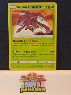 Shining Genesect 9/73 Shining Legends Holo Pokemon TCG MP ( Creases ) - Image 1