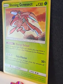 Shining Genesect 9/73 Shining Legends Holo Pokemon TCG MP ( Creases ) - Image 2