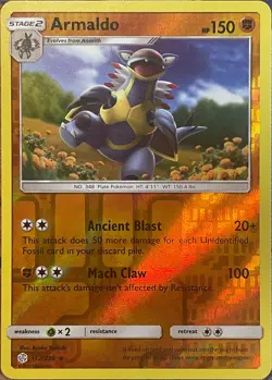 Armaldo Reverse Holo Rare - 112/236 - Cosmic Eclipse Pokemon 2019 - Image 1