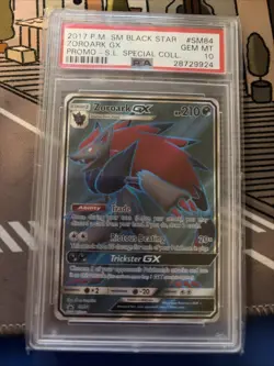 2017 POKEMON SM BLACK STAR PROMO #SM84 FULL ART/ZOROARK GX PSA 10 - Image 1