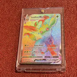 Pokemon TCG Leafeon VMAX 204/203 Secret Rare Full Art Holo Evolving Skies - Image 1