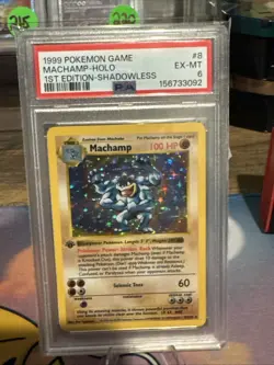 1999 POKEMON GAME #8 MACHAMP-HOLO 1ST EDITION-SHADOWLESS PSA 6 New Cert! - Image 2