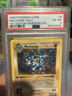 1999 POKEMON GAME #8 MACHAMP-HOLO 1ST EDITION-SHADOWLESS PSA 6 New Cert! - Image 4