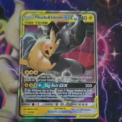 Pikachu & Zekrom GX 33/181 SM-Team Up TAG TEAM Holo Ultra Rare 240 HP Eng 2019 - Image 1