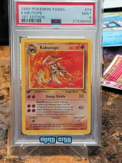 PSA 9 Pokemon 1999 1st Edition Fossil Kabutops Rare #24 - Image 1