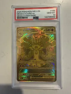 Pokemon Mega Lucario ex Me01 Mega Evolution Mega Hyper Rare Holo PSA 10 #188 - Image 2