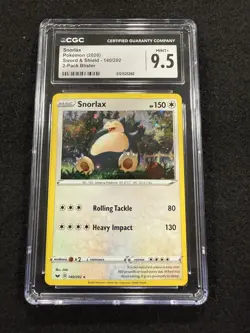 Pokemon Snorlax Holo Sword and Shield Promo #140 from 2 Pack Blister CGC 9.5! - Image 1