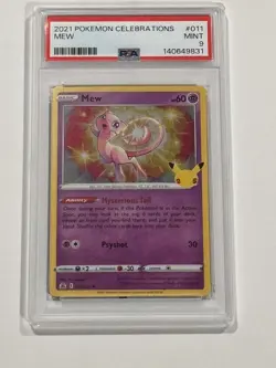 2021 Mew Holo Rare Pokemon TCG Celebrations 011/025 PSA 9 Mint - Image 1