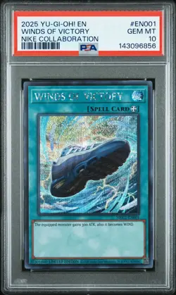 2025 YU-GI-OH! NIKE COLLABORATION #EN001 WINDS OF VICTORY PSA 10 - Image 1
