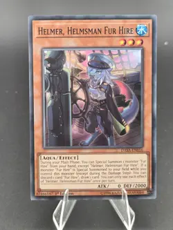 Yugioh Helmer, Helmsman Fur Hire DASA-EN016 Super Rare 1st Edition Near Mint - Image 1