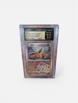 Eevee 01 12/15 CGC 10 Pristine Chinese Logo Reverse Gem Pack Vol.2 Pokemon Card - Image 1