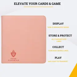 Card Guardian 12 Pocket Trading Card Binder Pink 480 Card TCG Album Zip Folder - Image 2