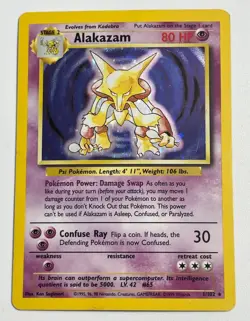 *** Alakazam Holo Rare - Base Set 2 - 1/130 Pokemon Card - LP - Image 1