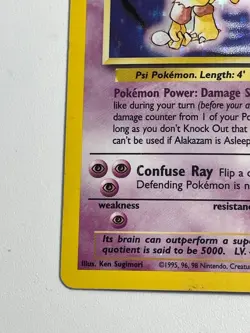 *** Alakazam Holo Rare - Base Set 2 - 1/130 Pokemon Card - LP - Image 4
