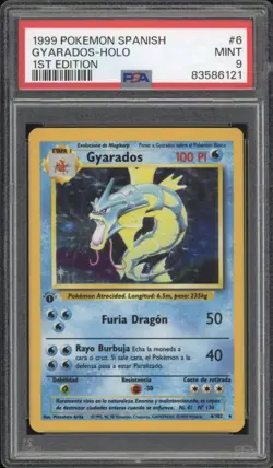 1999 Pokemon SPANISH 1st Edition Base Set Gyarados Holo 6/102 PSA 9 MINT - Image 1