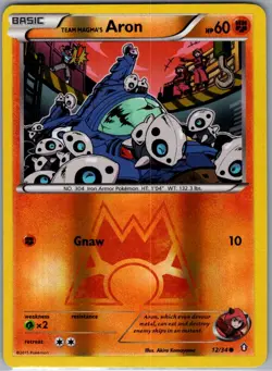 Team Magma's Aron 12/34 Reverse Holo Double Crisis - Pokemon Card - NM - Image 1