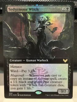 Sedgemoor Witch Strixhaven: School of Mages Extended Art FOIL LP MTG - Image 1