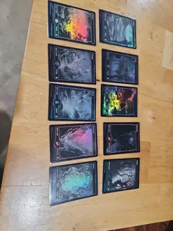 *FOIL* Full Set Eternal Night Basic Lands 10 Full Art Midnight Hunt MTG Magic - Image 1