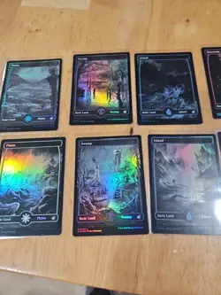 *FOIL* Full Set Eternal Night Basic Lands 10 Full Art Midnight Hunt MTG Magic - Image 3
