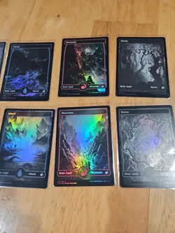 *FOIL* Full Set Eternal Night Basic Lands 10 Full Art Midnight Hunt MTG Magic - Image 5