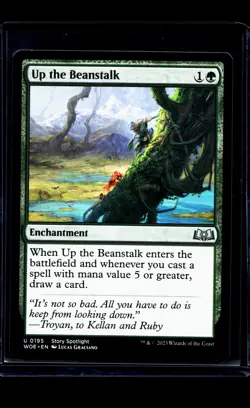 2023 MTG Magic The Gathering WOE Wilds of Eldraine #195 Up the Beanstalk LP - Image 1