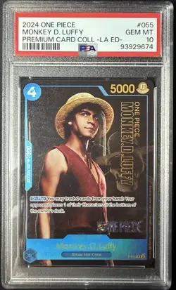 2024 ONE PIECE MONKEY D. LUFFY P-055 PREMIUM CARD Live Action PSA 10 GEM MT - Image 1