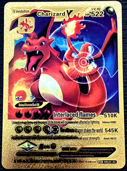 Charizard V Evolution Premium Gold Foil Fan Art Vinyl Textured Pokemon - Image 1