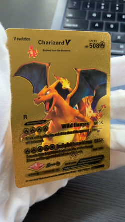 Charizard V Evolution Premium Gold Foil Fan Art Vinyl Textured Pokemon - Image 2