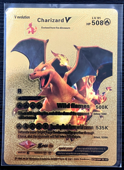 Charizard V Evolution Premium Gold Foil Fan Art Vinyl Textured Pokemon - Image 4
