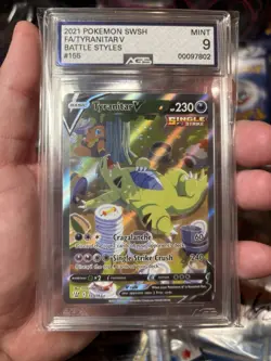 Pokemon - Tyranitar V - Battle Styles - 155/163 - Alt Full Art -AGS 9 Mint Psa - Image 1