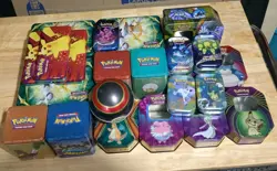 Pokemon Tins Lot Of 25 Empty Tins Only, From Different Sets - Image 1