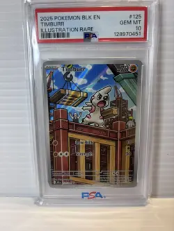 2025 POKEMON BLK EN-BLACK BOLT ILLUSTRATION RARE #125 TIMBURR PSA 10 - Image 1