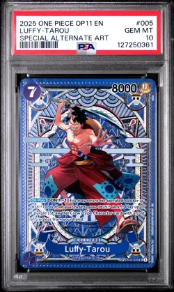 2025 ONE PIECE OP11-A FIST OF DIVINE SPEED #005 LUFFY-TAROU PSA 10 - Image 1