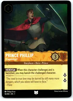 #16 Prince Phillip - Dragonslayer - COLD FOIL 2023 Disney Lorcana First Chapter - Image 1