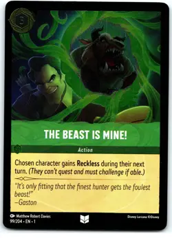 #99 The Beast is Mine! - Uncommon - COLD FOIL 2023 Disney Lorcana First Chapter - Image 1