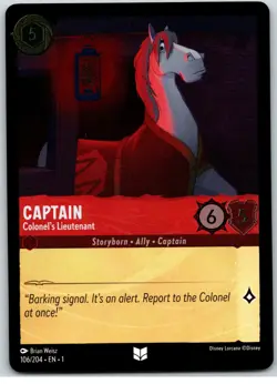 #106 Captain - Colonel's Lieutenant COLD FOIL 2023 Disney Lorcana First Chapter - Image 1