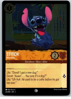 #22 Stitch - New Dog COLD FOIL - Common 2023 Disney Lorcana The First Chapter - Image 1