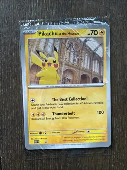 Pikachu At The Museum, Pokemon X Natural History Museum Jumbo Promo Pokemon Card - Image 1