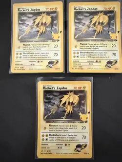 Pokemon TCG - Rocket's Zapdos Holo Rare - 15/132 - S&W Celebrations LOT OF 3 - Image 1