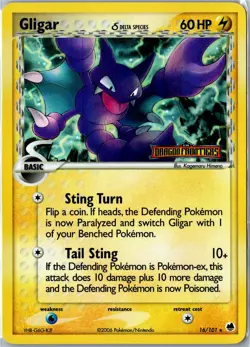 Pokemon Card - Gligar 16/101 Dragon Frontiers 2006 Rare Reverse Holo Stamped MP - Image 1